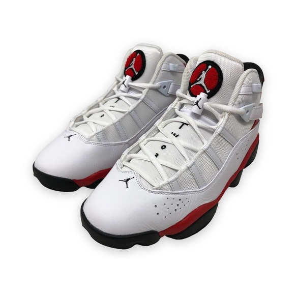 Air Jordan 6 Rings 'Cherry' Mens Retro Basketball Shoes White/Red 322992 126 - Picture 7 of 9